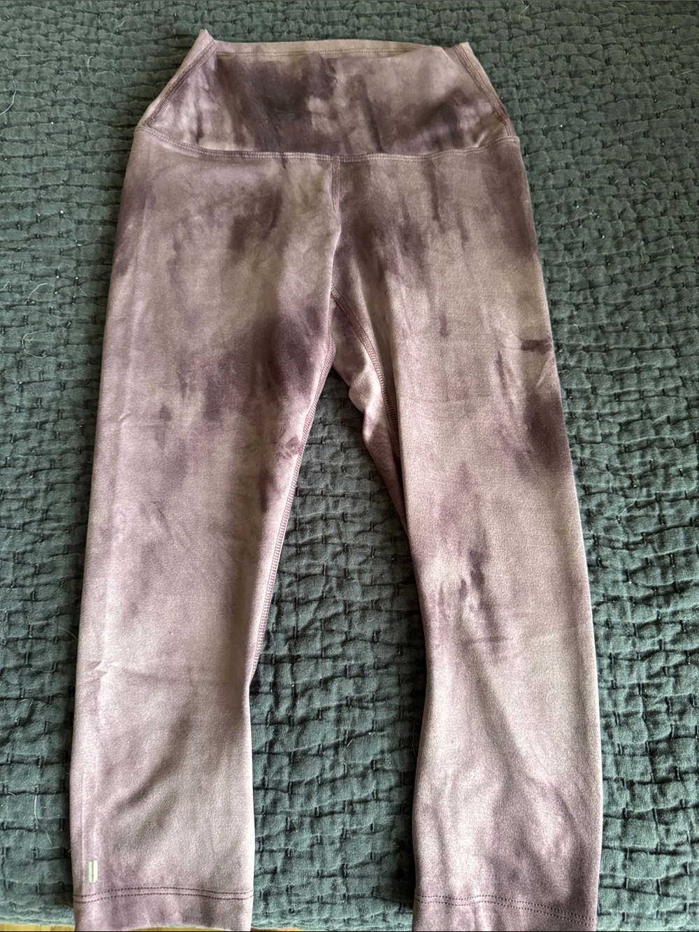 NOBULL XS Mauve Tie-Dye High-Waist Crop Leggings